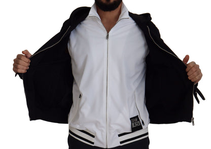 Black Polyester Hooded Full Zip Jacket
