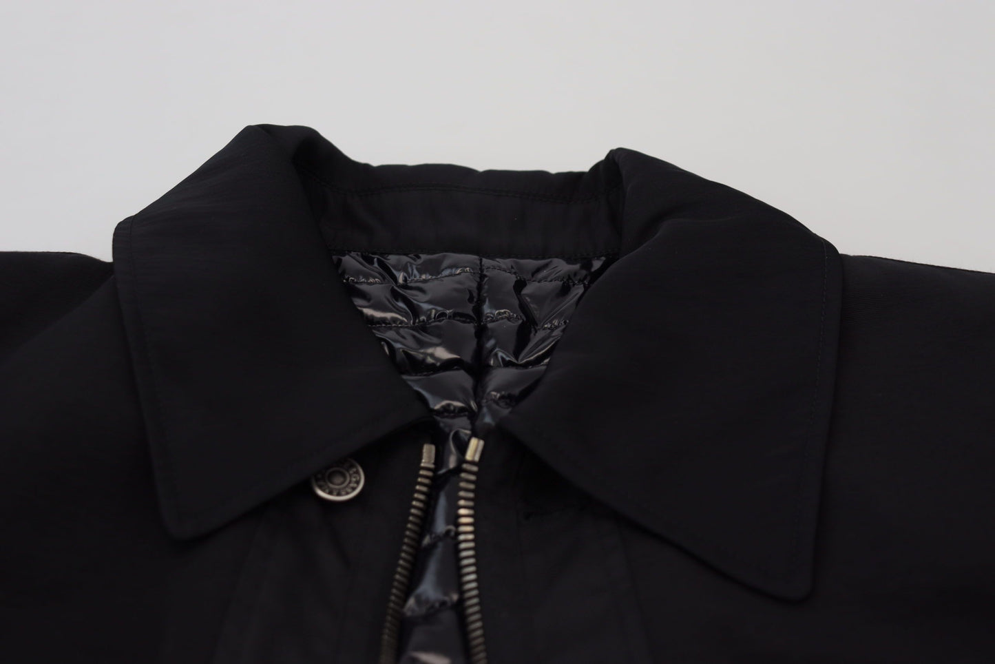 Black Wool Collared Full Zip Jacket