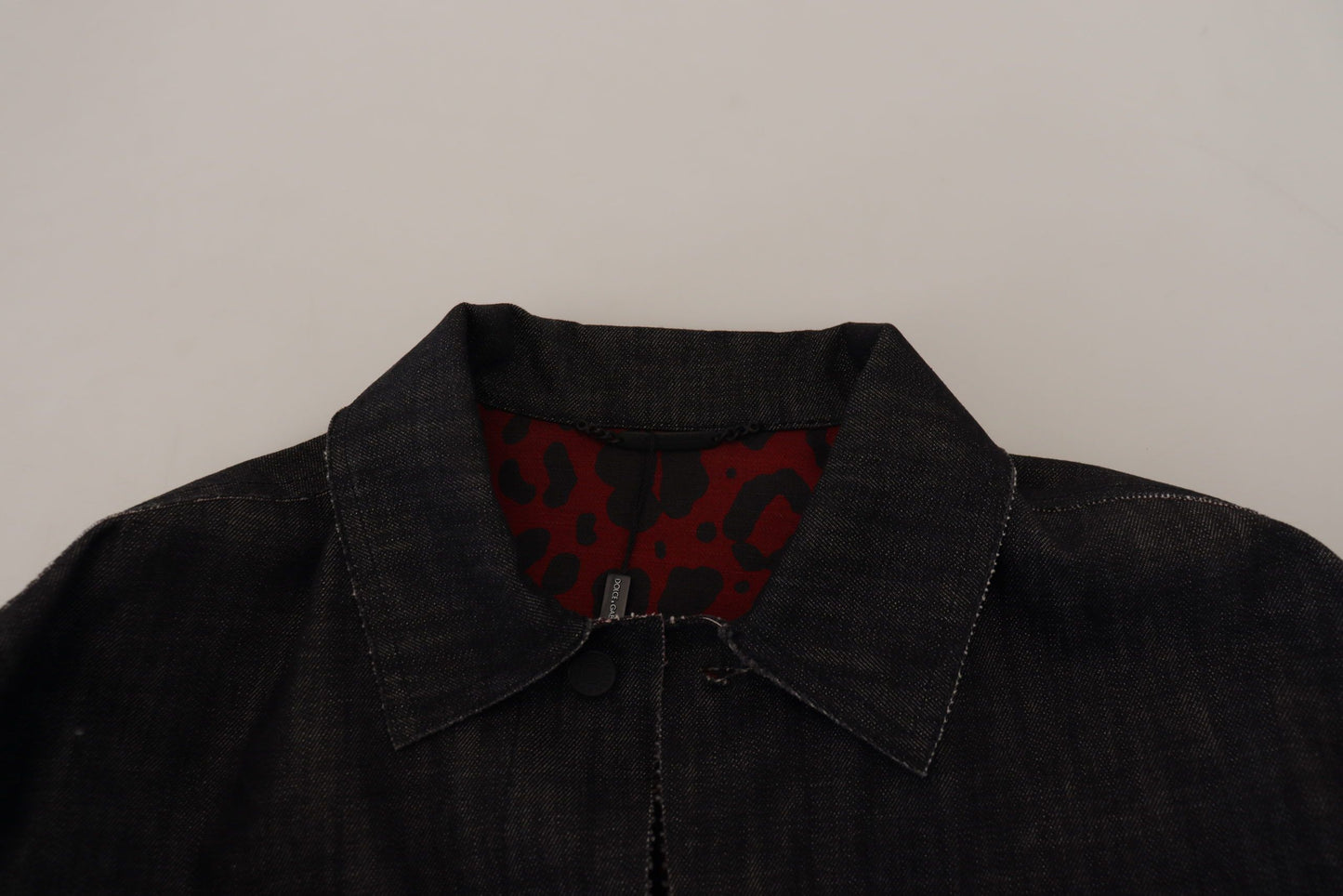 Black Cotton Full Button Denim Jacket