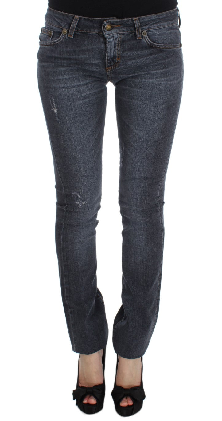 Blue Wash Cotton Blend Slim Fit Jeans