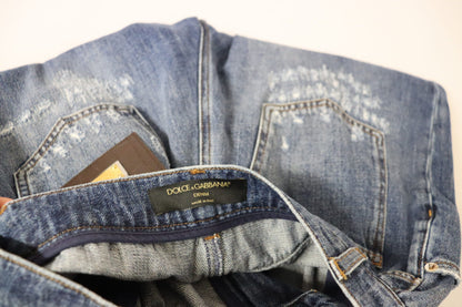 Blue Washed High Waist Loose Fit Pants