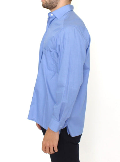 Blue Cotton Dress Classic Fit Shirt