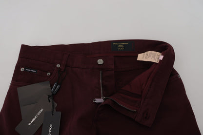 Bordeaux Cotton Stretch GOLD Denim Jeans