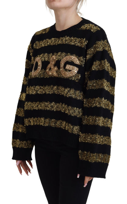 Black Gold D&G Crystal Cashmere Sweater