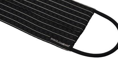 Black White Stripes Elastic Ear Strap One Size Face Mask