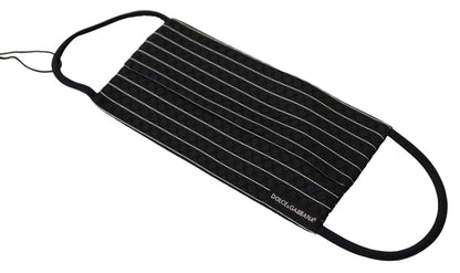 Black White Stripes Elastic Ear Strap One Size Face Mask