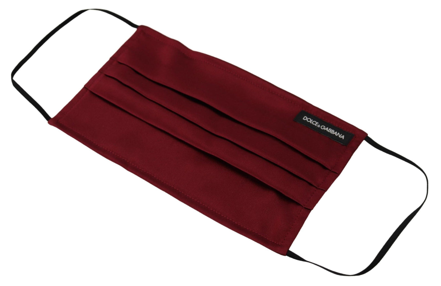 Maroon Silk Pleated Elastic Ear Strap One Size Face Mask