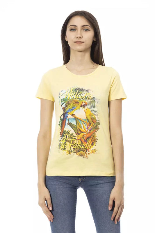 "Yellow Cotton Women T-Shirt"