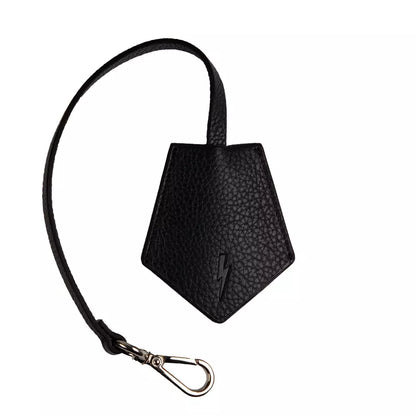 Black Leather Men's Keychain