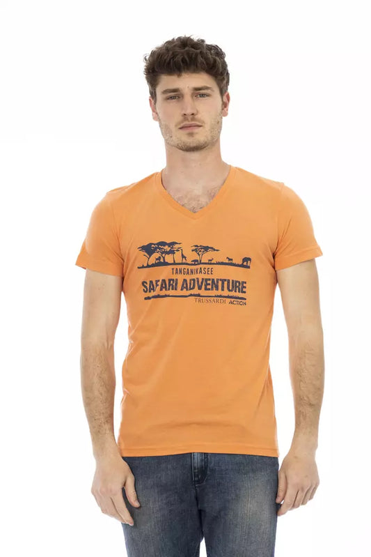 Orange Cotton Men's T-Shirt