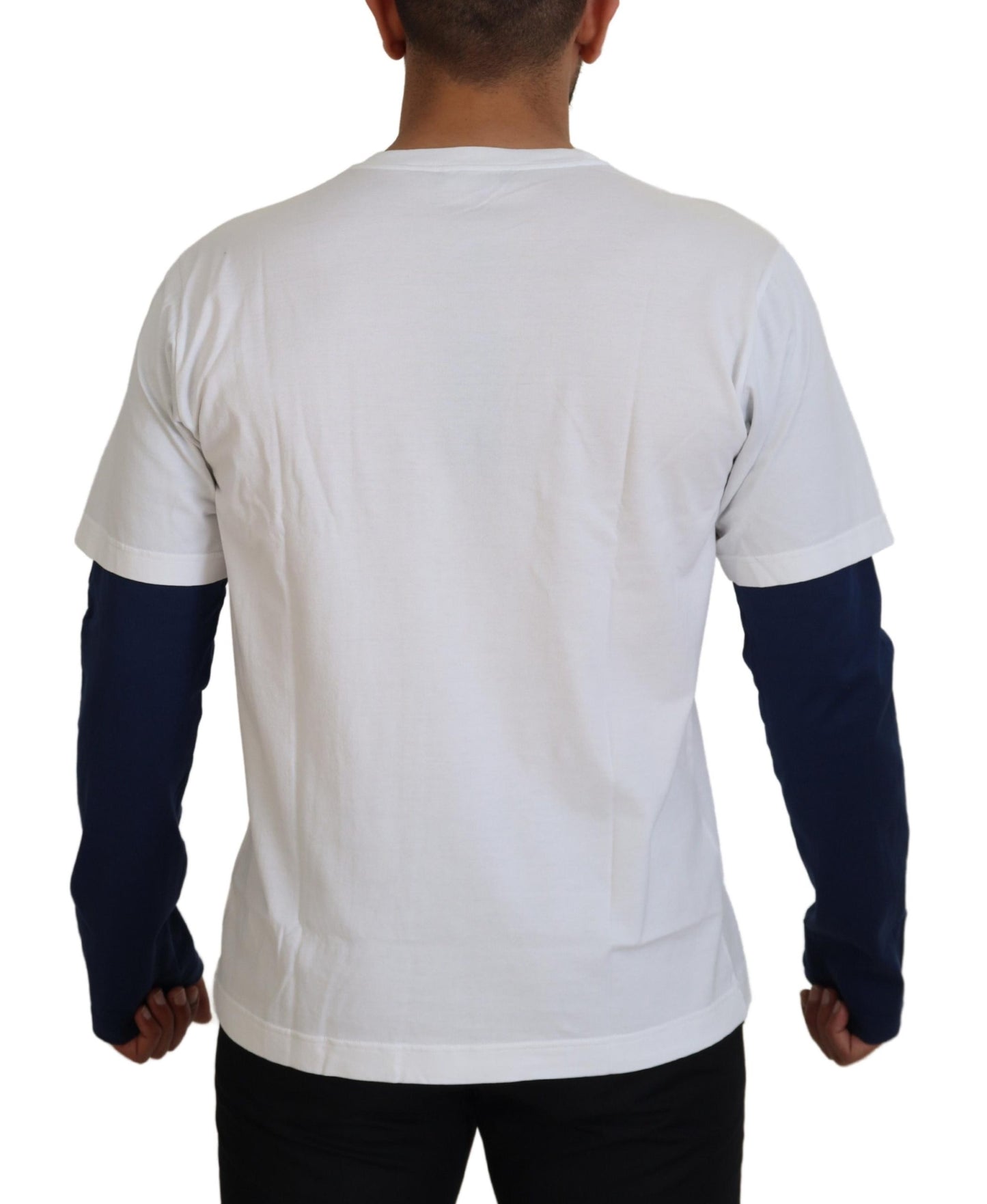 White Blue DG Crown Pullover Sweater
