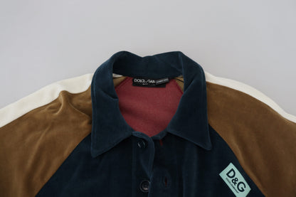 Multicolor Cotton Collared Pullover Sweater