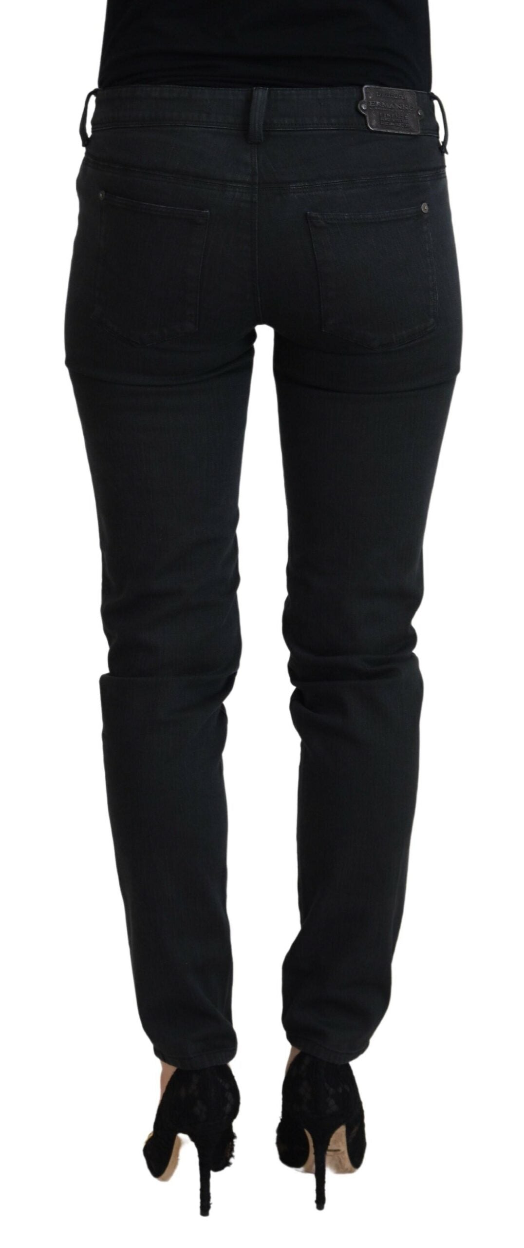 Black Cotton Slim Fit Women Denim Jeans