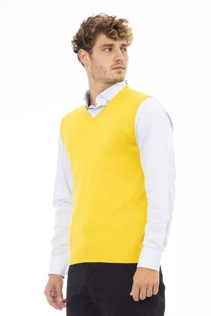 Yellow Viscose Men Jacket