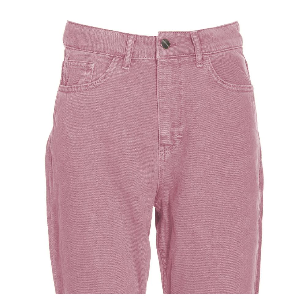 Pink Cotton Jeans & Pants