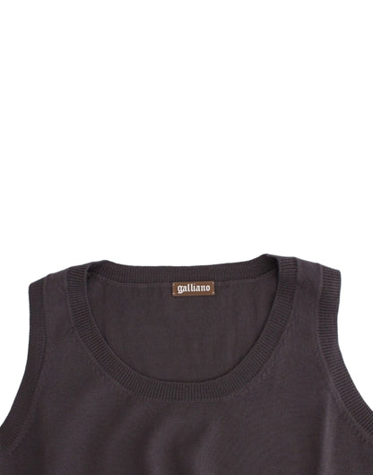 Brown knit tank top