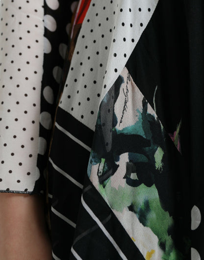 Multicolor Patchwork Floral Leopard Dress