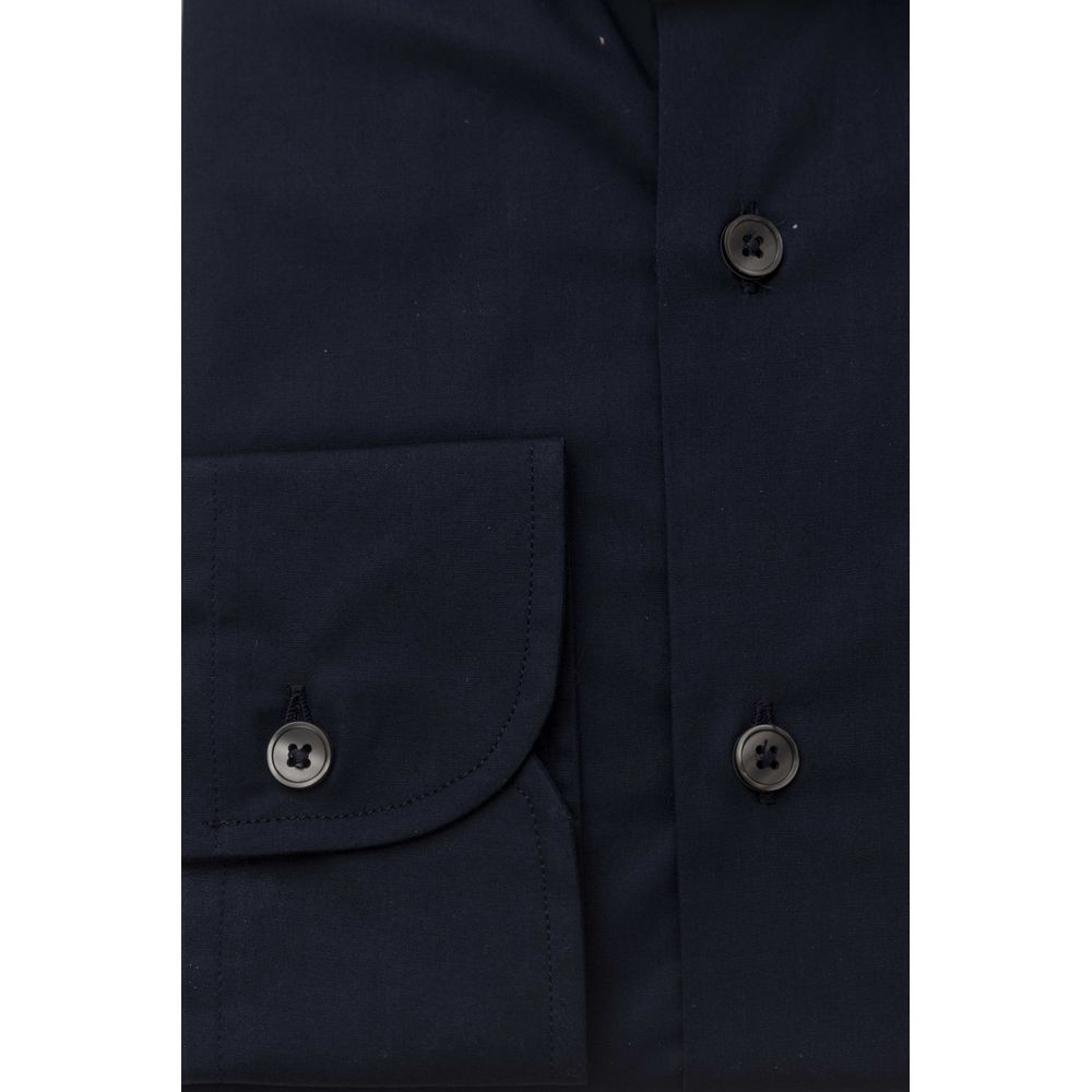 Blue Cotton Men's Slim Shirt
