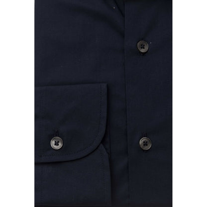 Blue Cotton Men's Slim Shirt