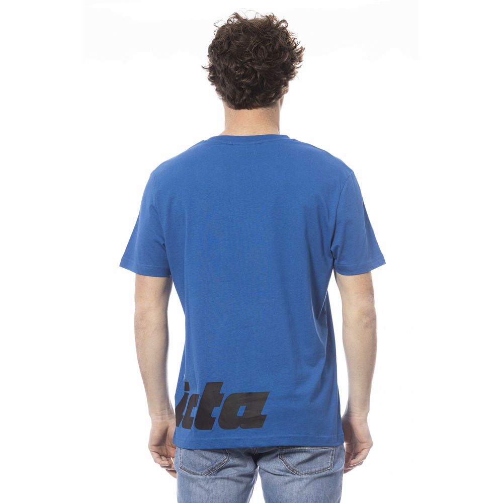 Blue Cotton Men's T-Shirt