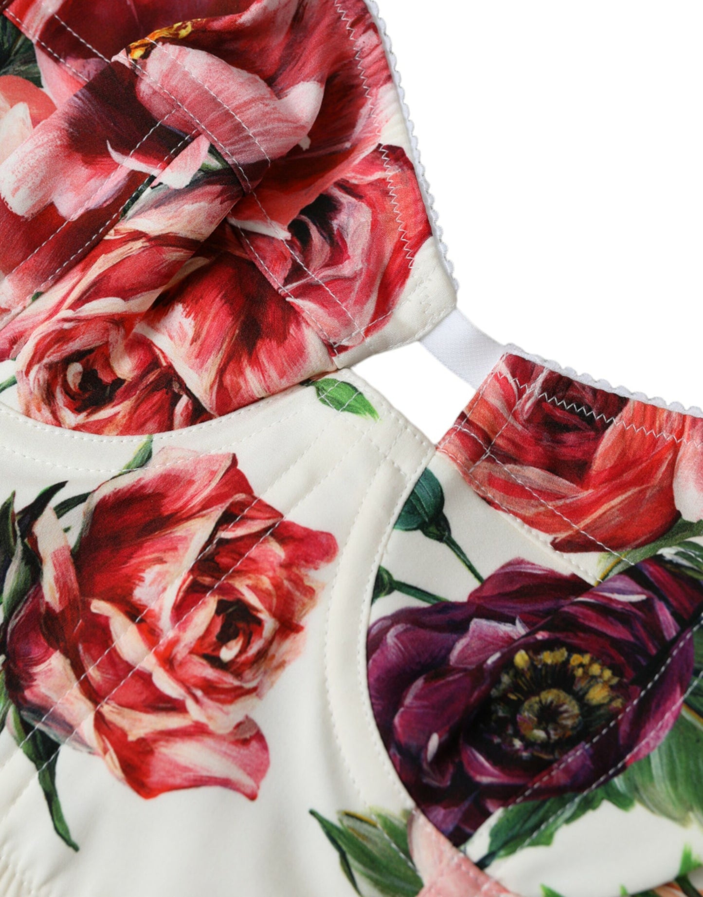 Multicolor Floral Sleeveless Bustier Crop Top