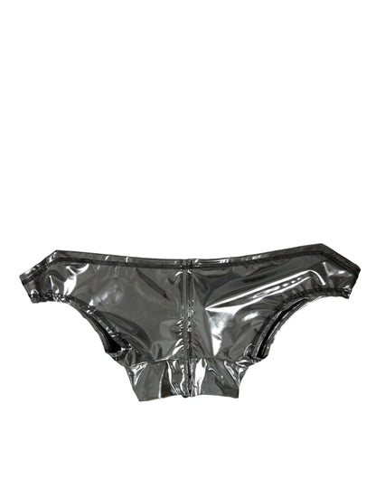 Silver Polyester Stretch Top