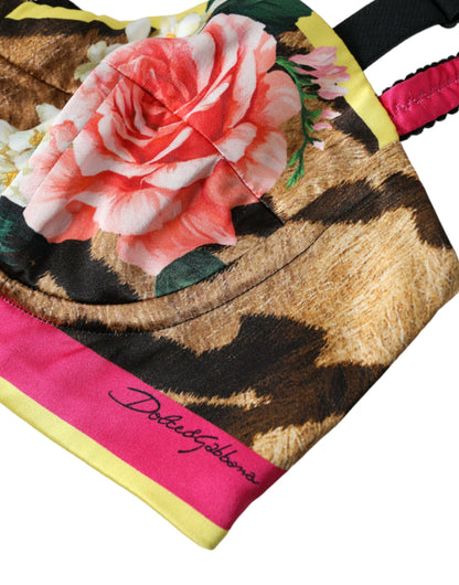 Multicolor Floral Sleeveless Bustier Crop Top