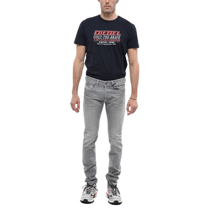 Gray Cotton Men Skinny Jean
