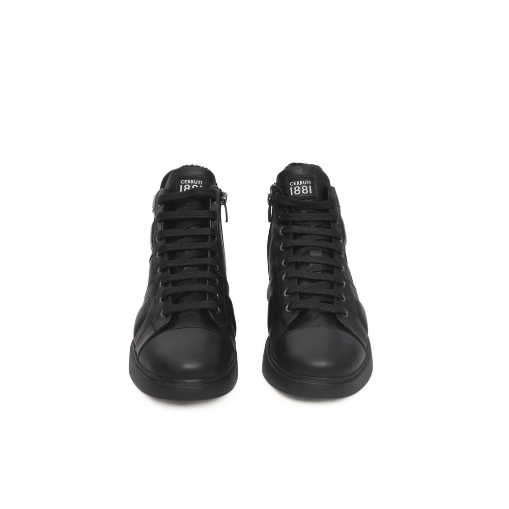 Black Cowhide Women Sneaker