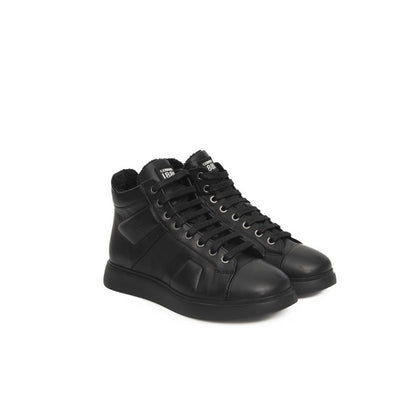 Black Cowhide Women Sneaker