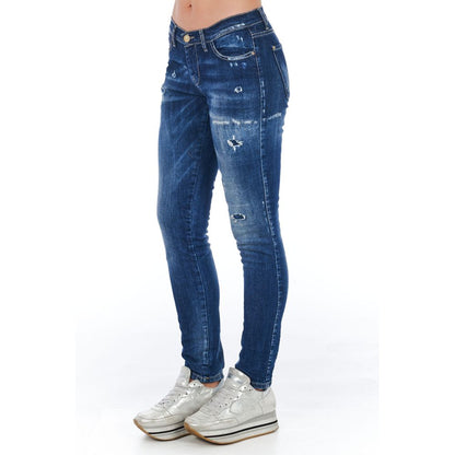 Blue Cotton Women Jeans