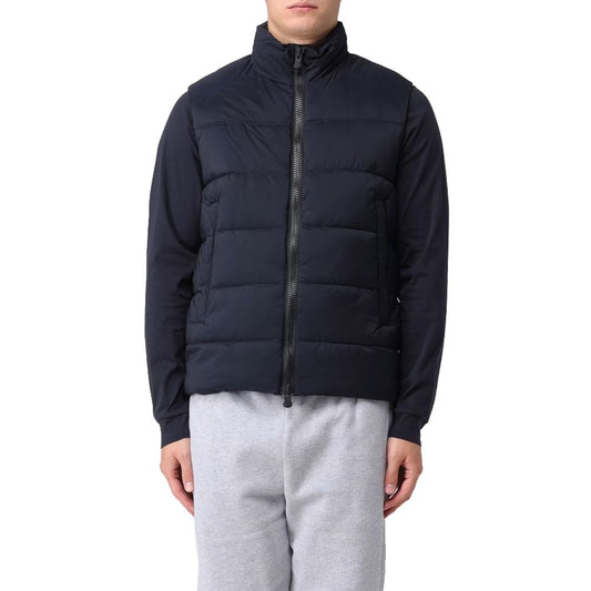 Blue Polyester Men Vest