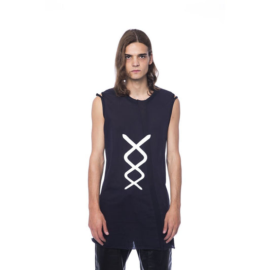 Black Cotton Men Tank Top