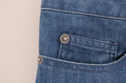 Blue Wash Cotton Boyfriend Fit Jeans