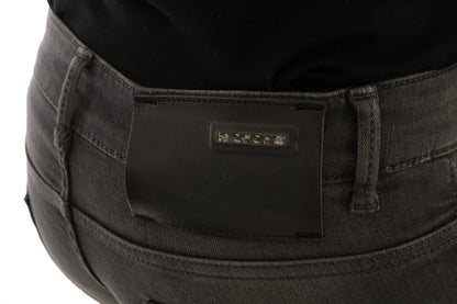 Gray Cotton Slim Fit Denim Jeans