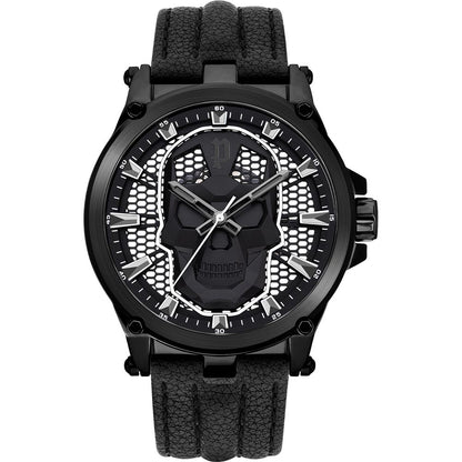 Black Leather Dress Watch