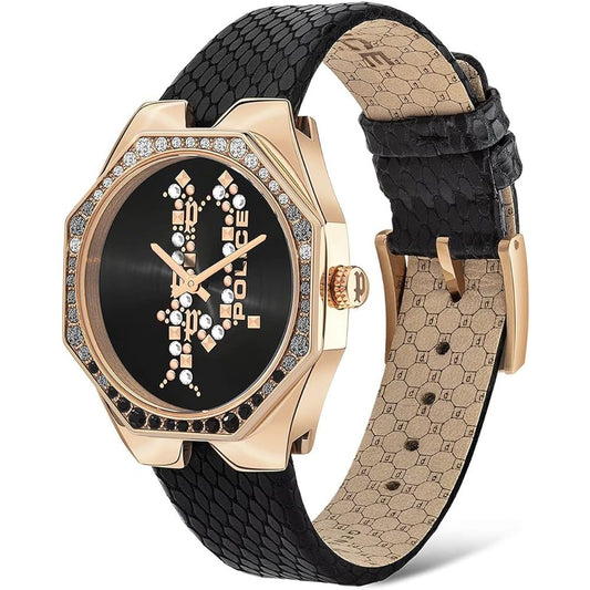 Black Leather Dress Watch