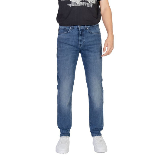 Blue Cotton Relaxed Fit Jeans