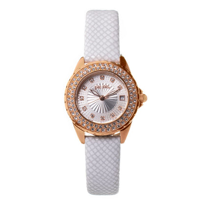 White Leather Dress Watch