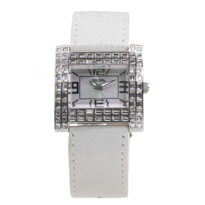 Gray Leather Dress Watch