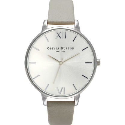 Gray Leather Dress Watch