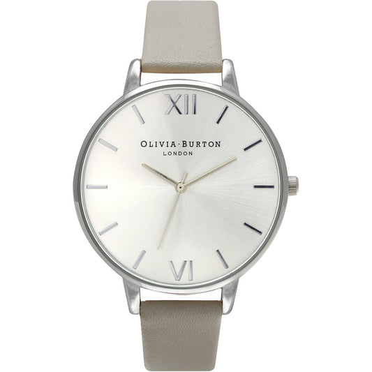 Gray Leather Dress Watch