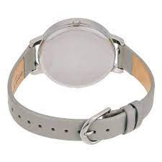 Gray Leather Dress Watch