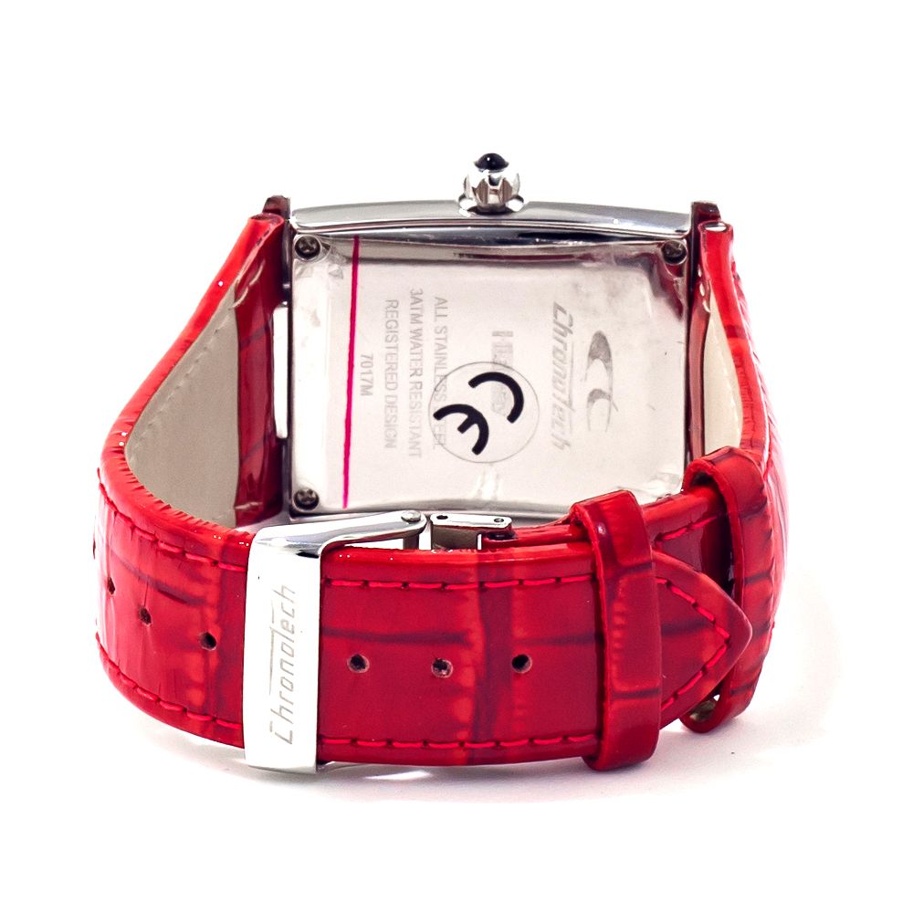 Red Leather Dress Watch