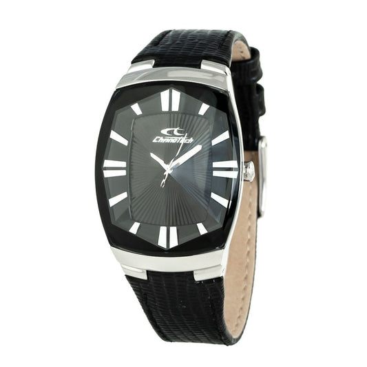 Black Leather Dress Watch