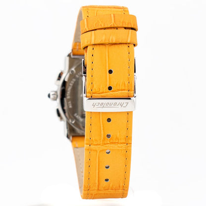 Orange Leather Dress Watch