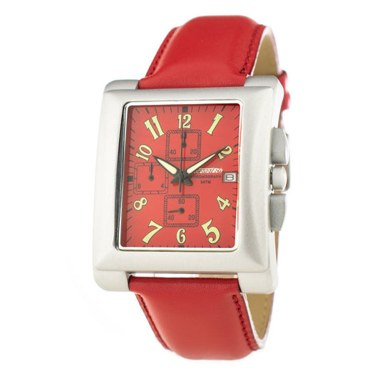Red Leather Dress Watch