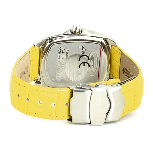 Yellow Leather Dress Watch