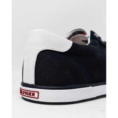 Blue Cotton Low Top Sneakers