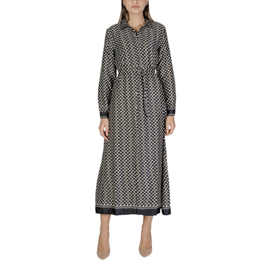 Black Recycled Polyester Long Dress